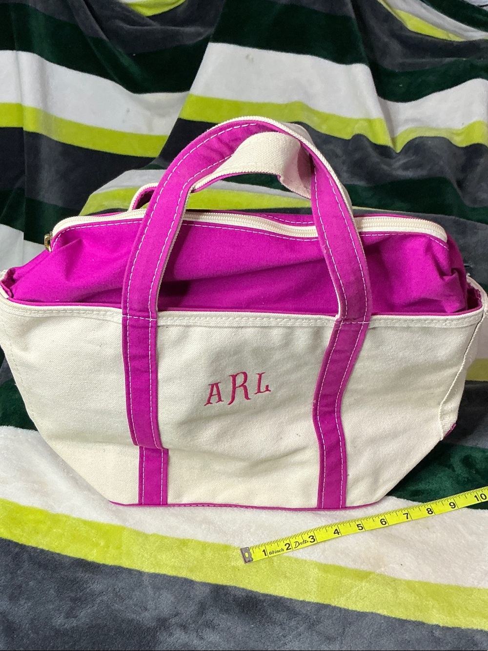 L.L. Bean Canvas Tote with Pink Trim - Picture 7 of 12